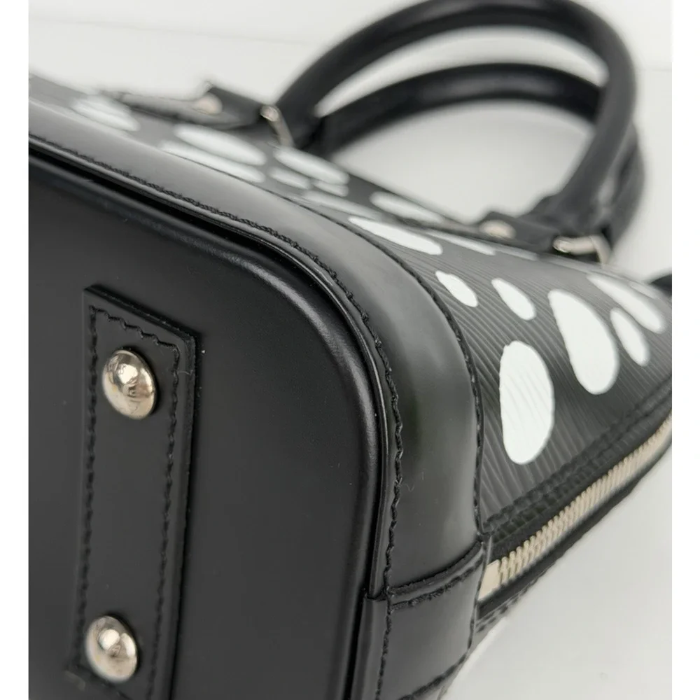 Louis Vuitton x Yayoi Kusama Alma BB Handbag in Black Epi Leather NFC B9 - Picture 7 of 16